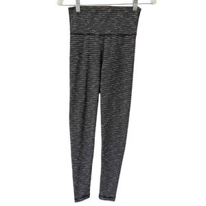 TNA Anthropologie Striped Knit High Waisted Dark Gray Yoga Leggings Size Small